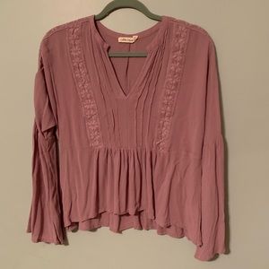 Chloe & Katie | Lavender Boho Lace Blouse